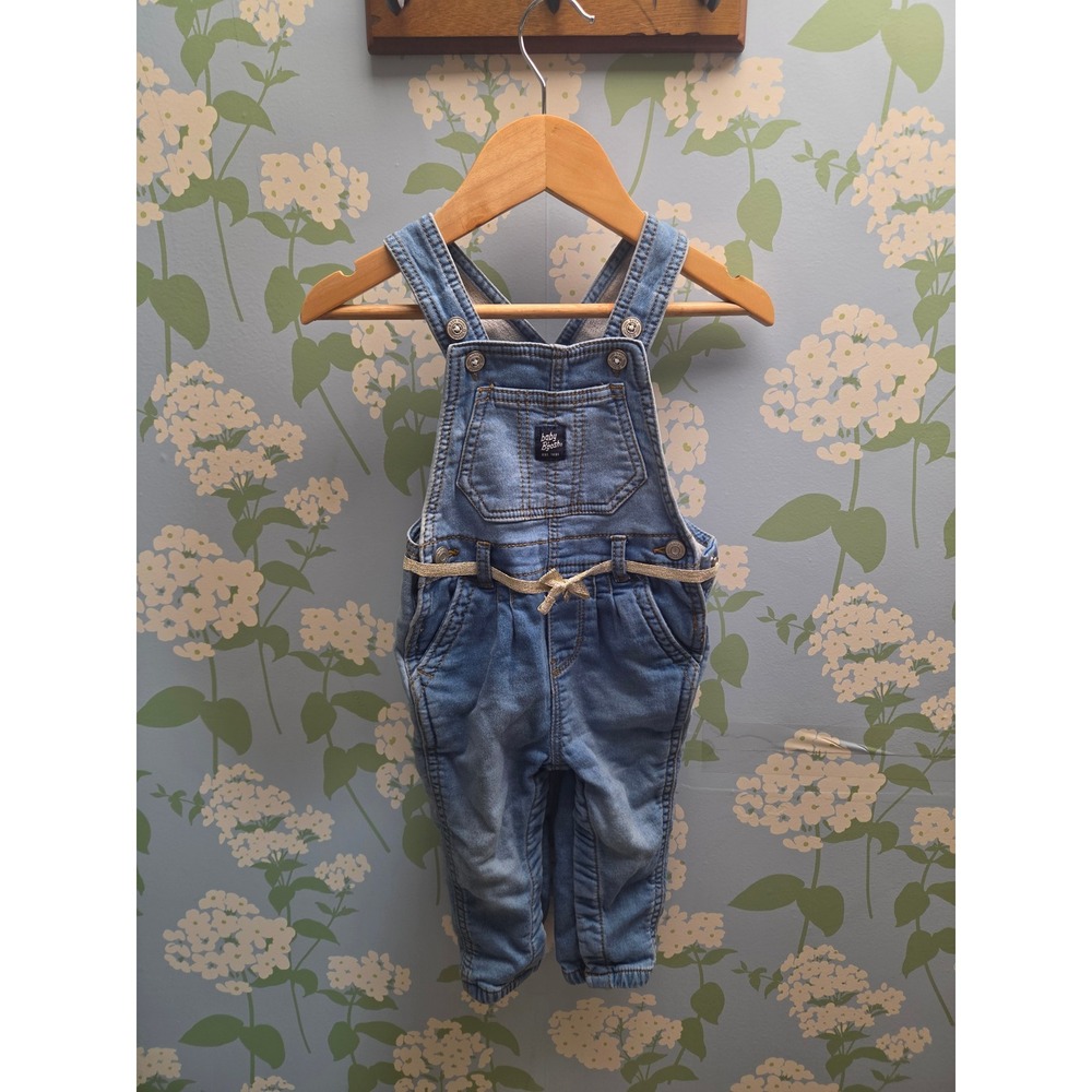 Baby Bgosh Blue Denim Overalls Gold Glitter Belt 12M OSH89380-SSI